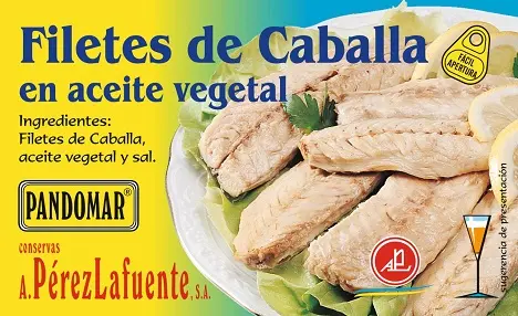 Filetes de caballa en aceite de girasol PANDOMAR
