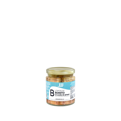 [CP3310] Lomos de Bonito en aceite girasol 250ml cristal JJJ