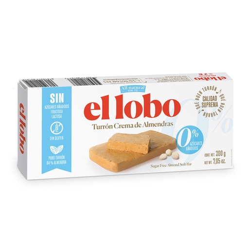 [NA00325E] Turron Jijona 0% sucre 200g EL  LOBO